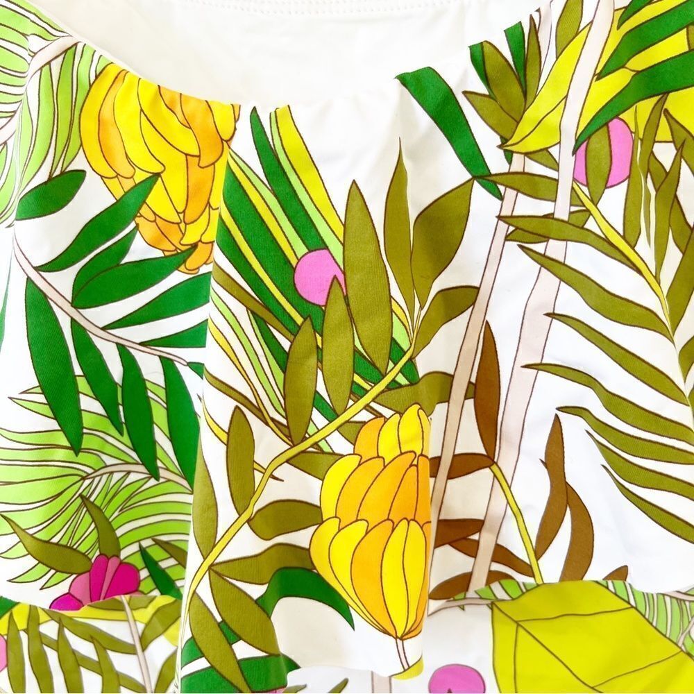Trina Turk Green‎ Fern Pattern Ruffle Shoulder One Piece Bathing Suit. - Picture 7 of 10